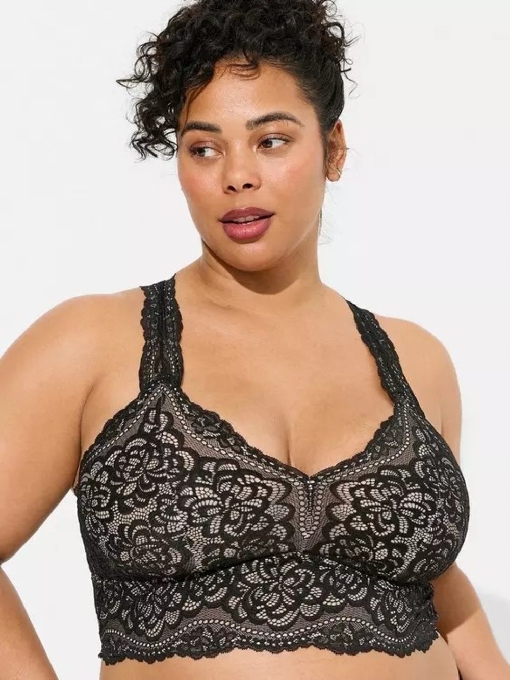 Torrid Unlined Lace Racerback Bralette - size 3